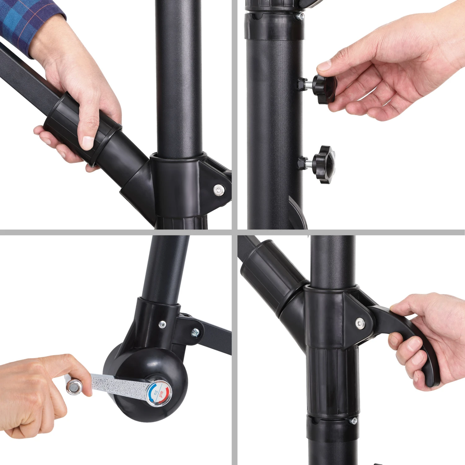 LED Solar Ampelschirm Mali Rot Ø330cm – Bild 3