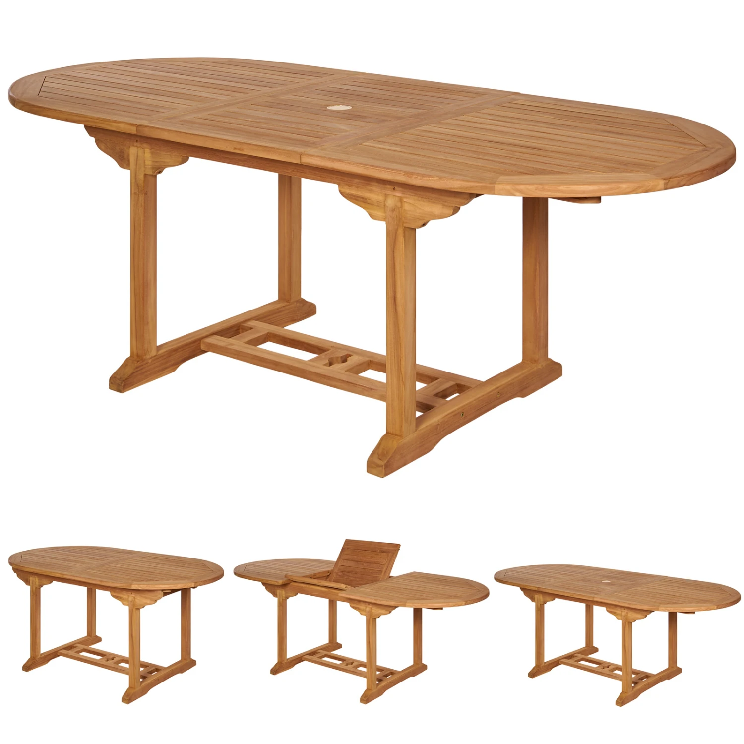 Gartentisch Bari Teakholz 150-200x90x75cm Erweiterbar â Bild 6