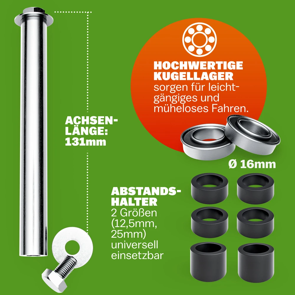 Schubkarrenrad Gelb PU-Schaum Inkl. Achse – Bild 10