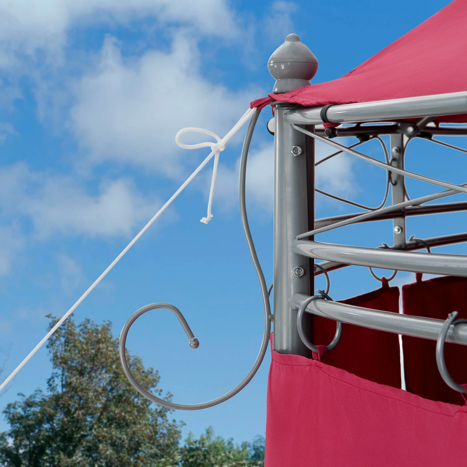 Pavillon Toscana Bordeauxviolett Ø3,5m UV-Schutz 50+ – Bild 8