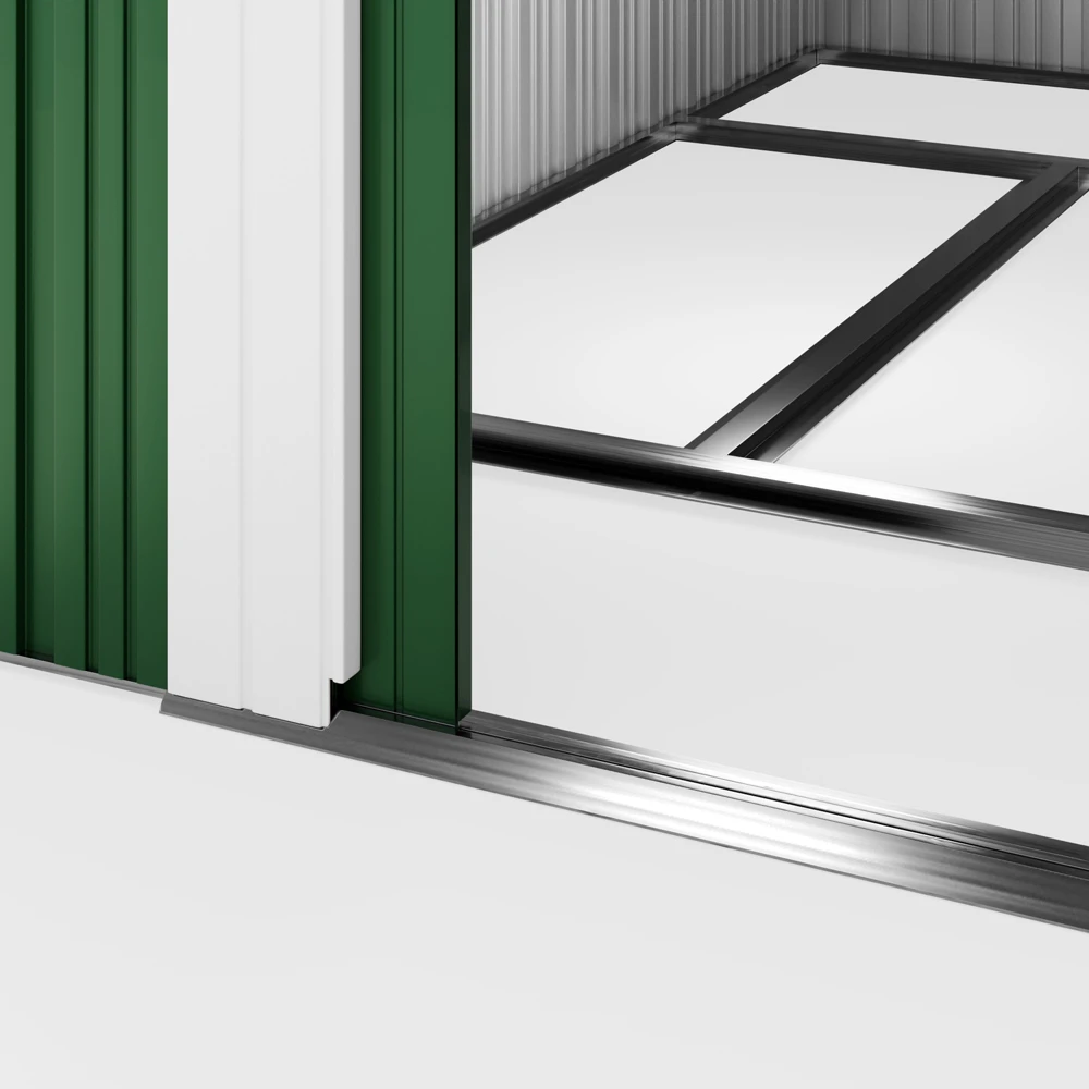 Geräteschuppen Grün Metall 196x122x180cm – Bild 9