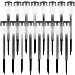 LED Solarleuchte 16er-Set Edelstahl