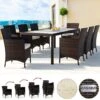 Polyrattan Garten-Sitzgruppe Turin 9-tlg. Braun Stapelbar