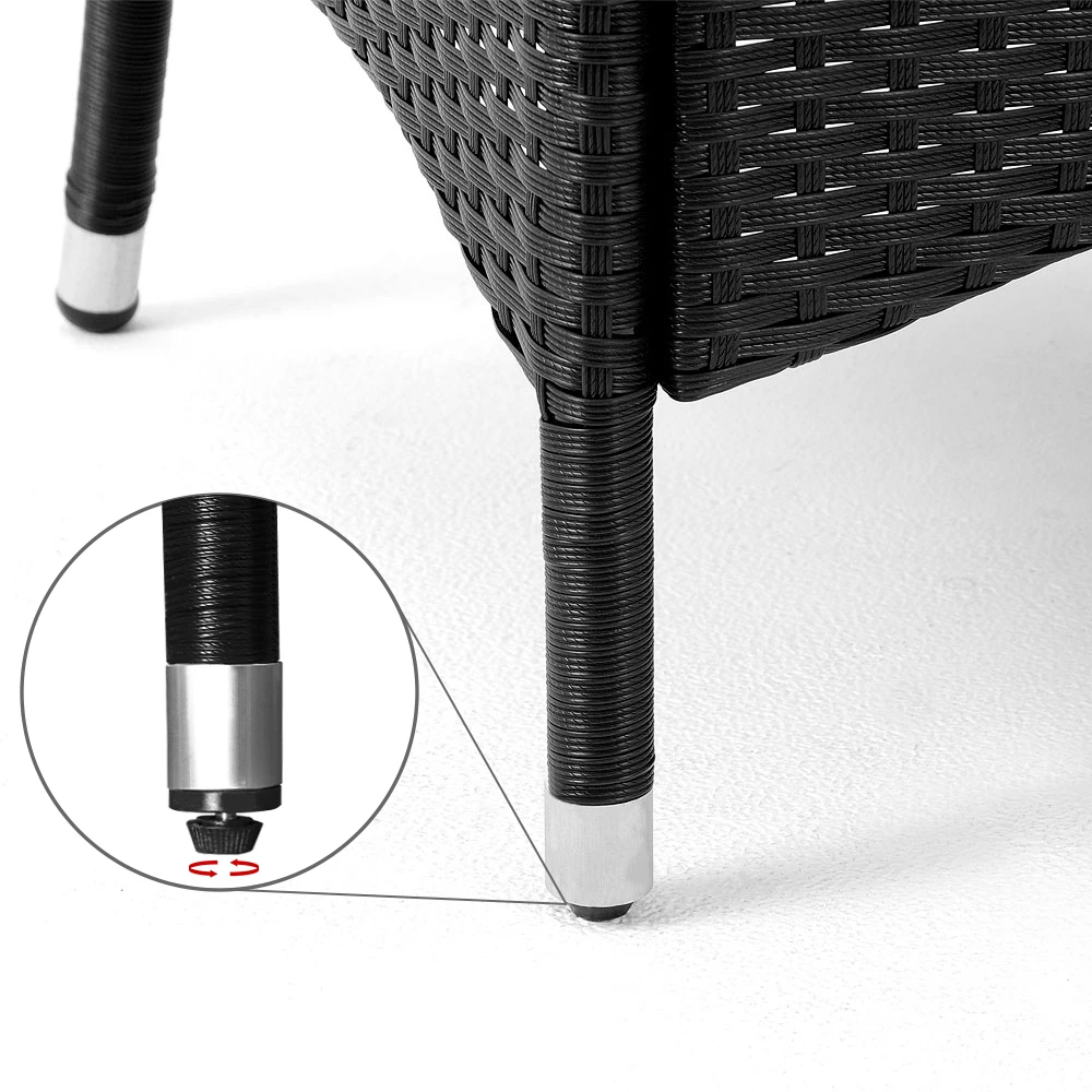 Polyrattan Garten-Sitzgruppe Mailand 7-tlg. Schwarz/Creme â Bild 10