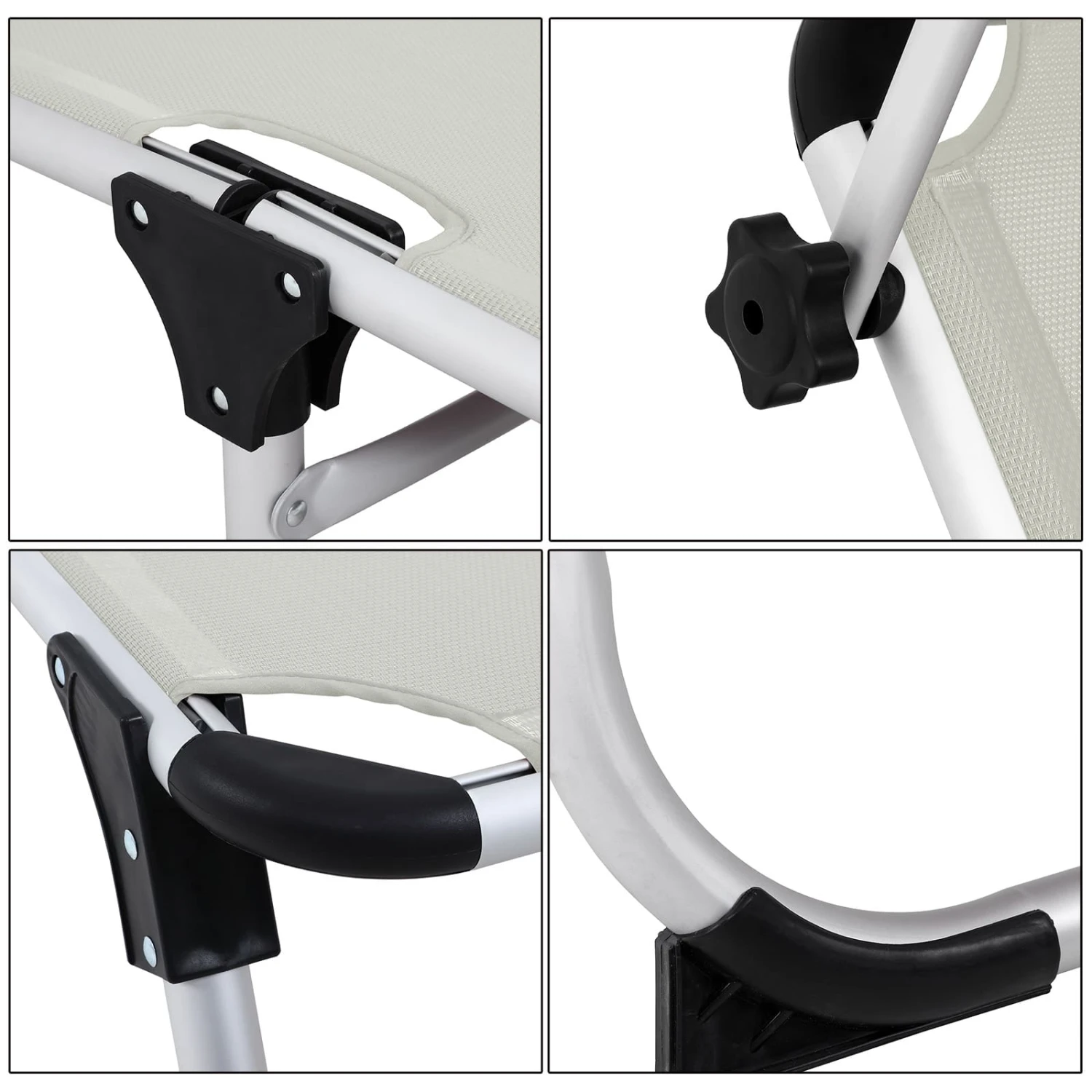 Sonnenliege Malta Creme Alu Mit Sonnendach – Bild 7