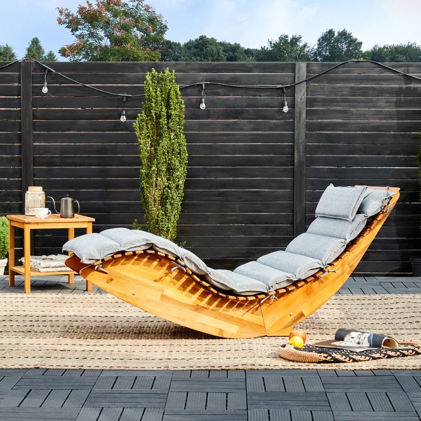 Auflage Schwungliege Grau Meliert 177x58x7cm â Bild 12