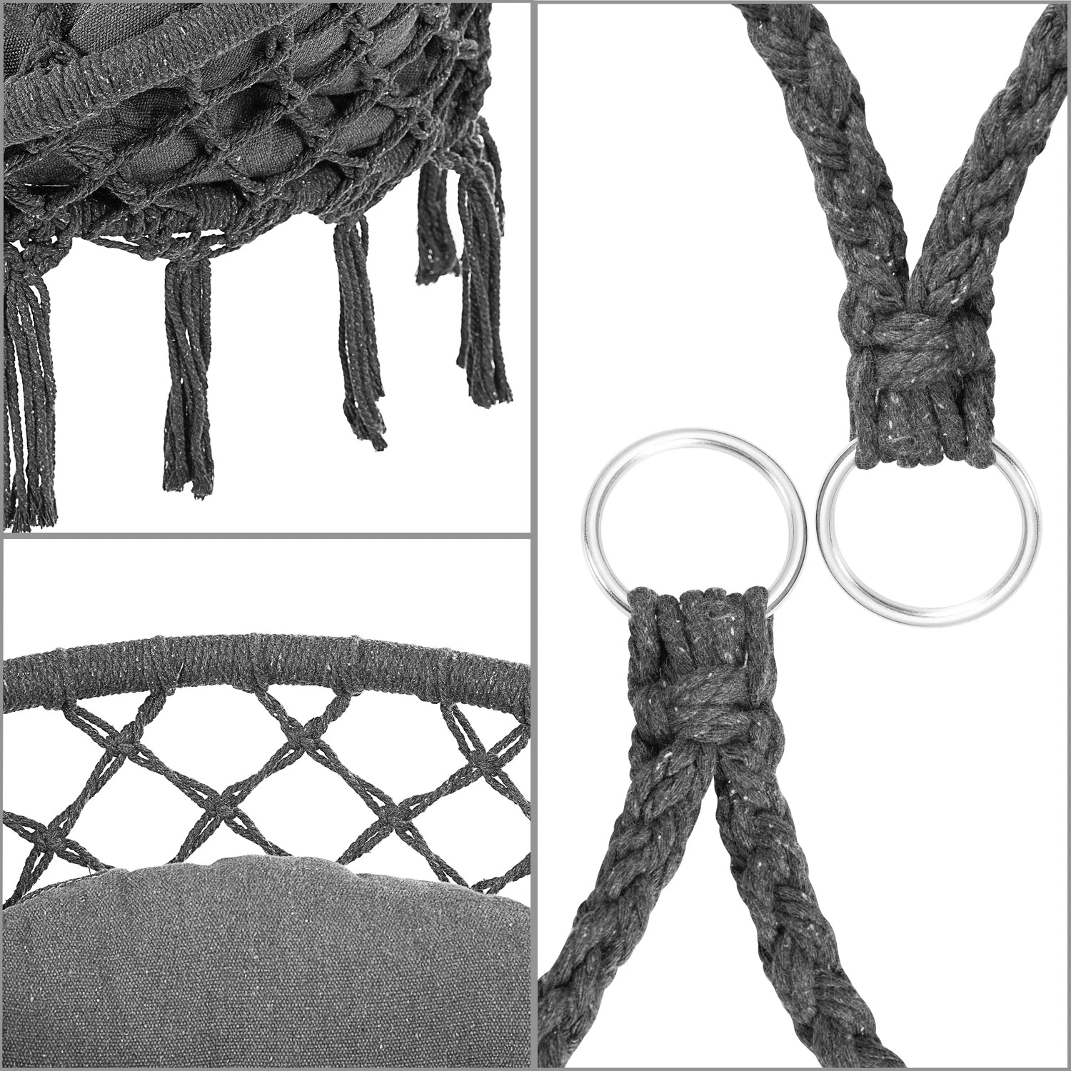 Hängesessel Anthrazit 80x60x140cm – Bild 5