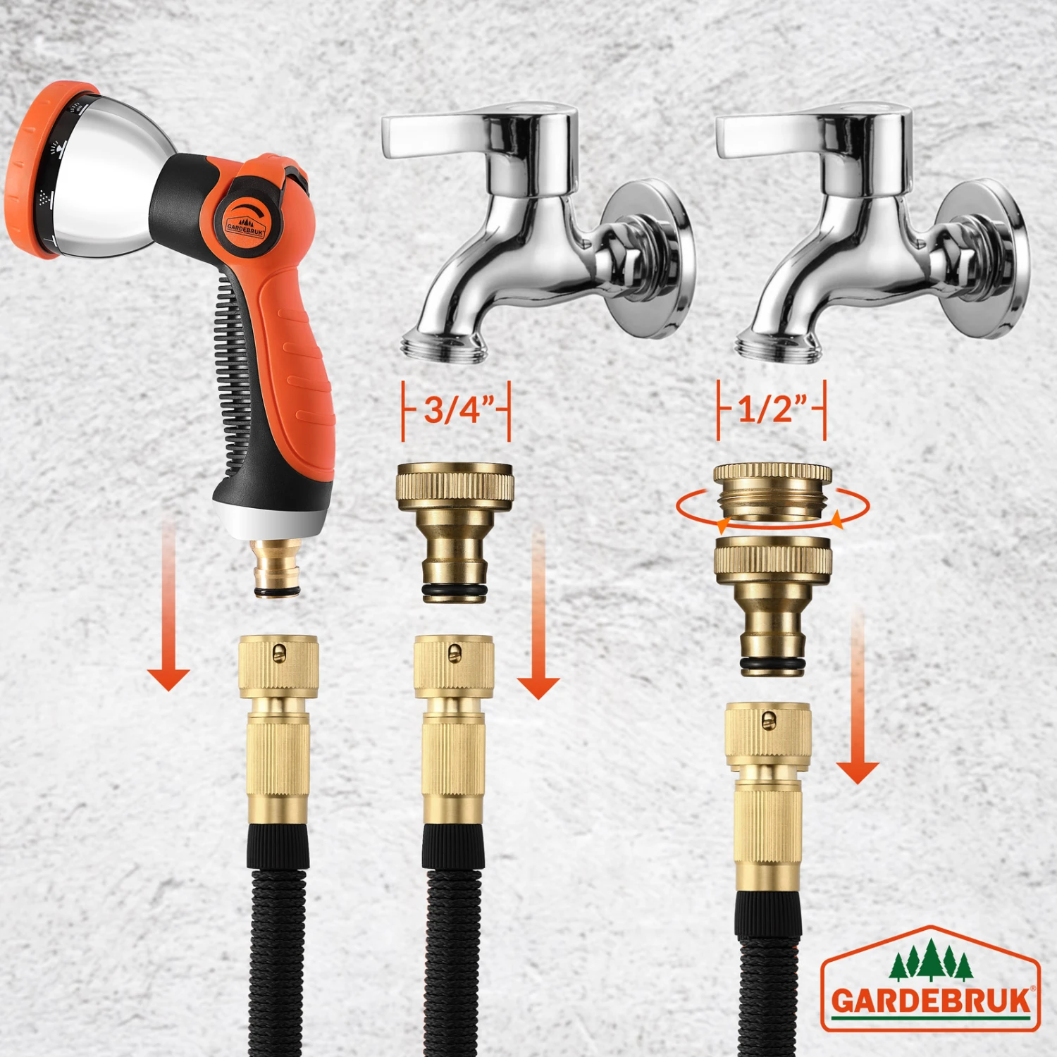 Gartenschlauch Schwarz 22m Flexibel – Bild 8