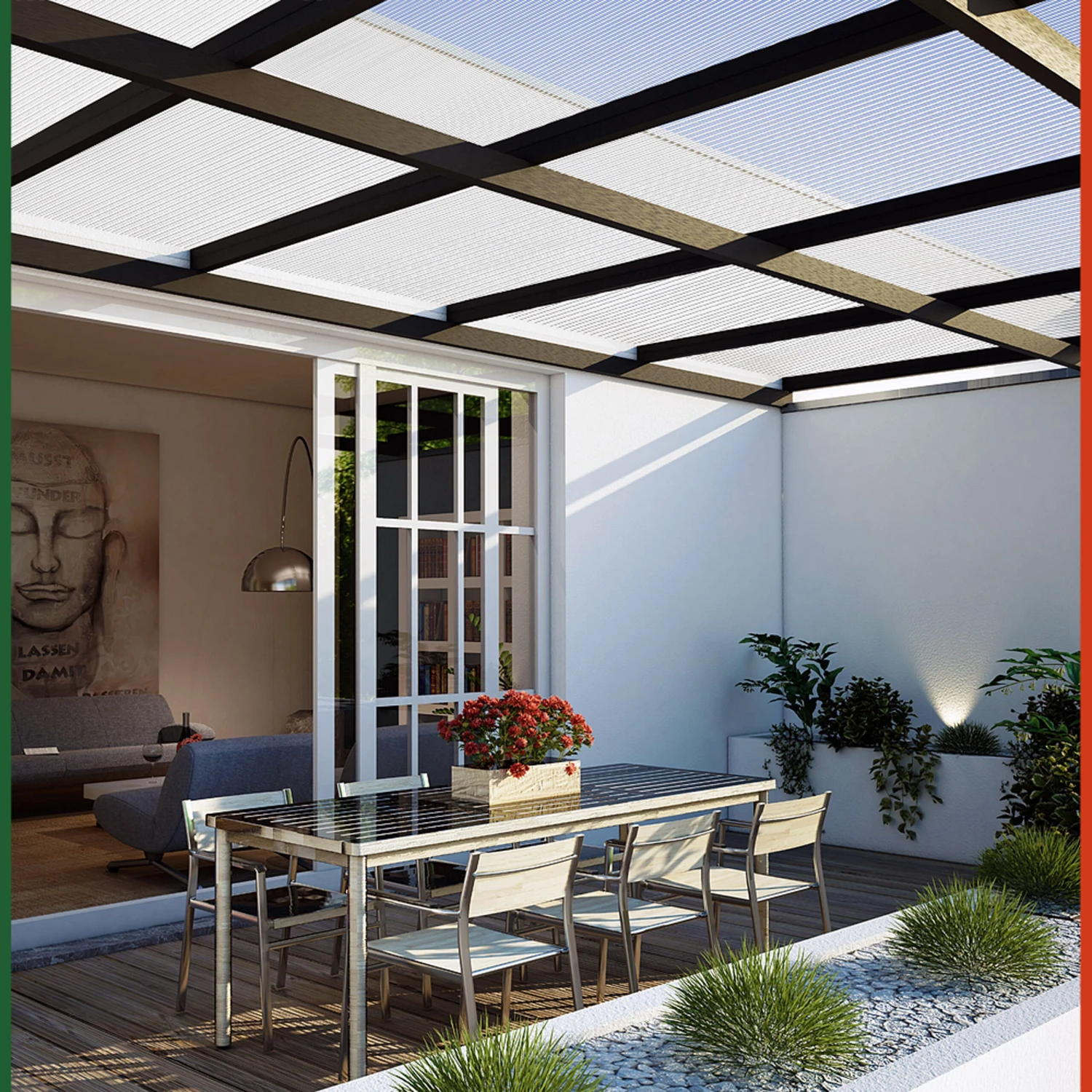 Hohlkammerstegplatten 14er-Set Transparent 10,25m² – Bild 8