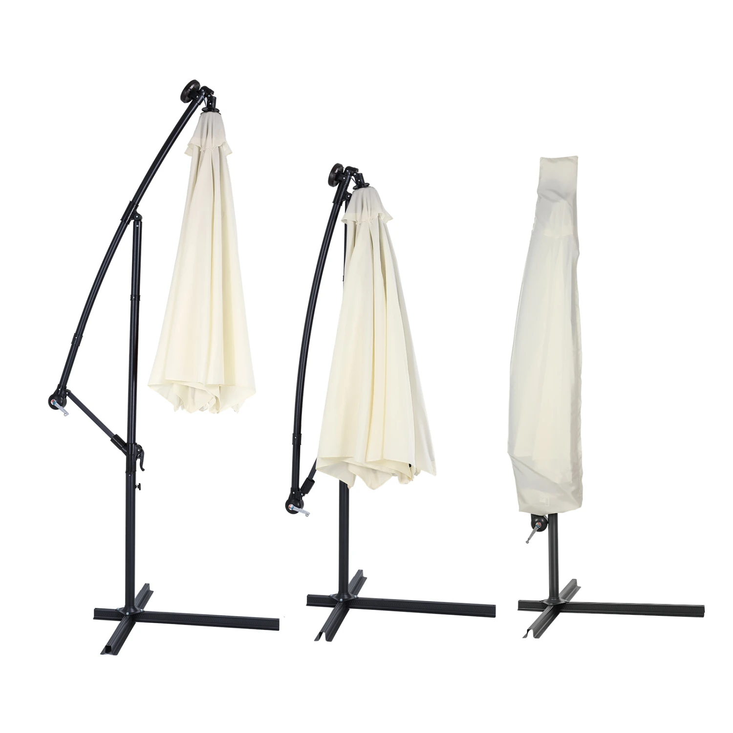 Abdeckung Ampelschirm Beige 3m Reißverschluss – Bild 6