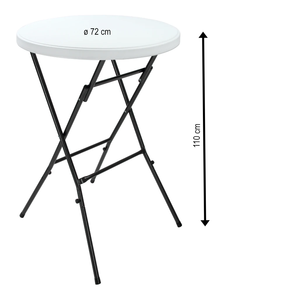 Stehtisch 2er-Set Weiß Kunststoff Ø75cm Klappbar – Bild 9