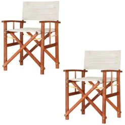 Regiestuhl 2er-Set Cannes Creme Gepolstert