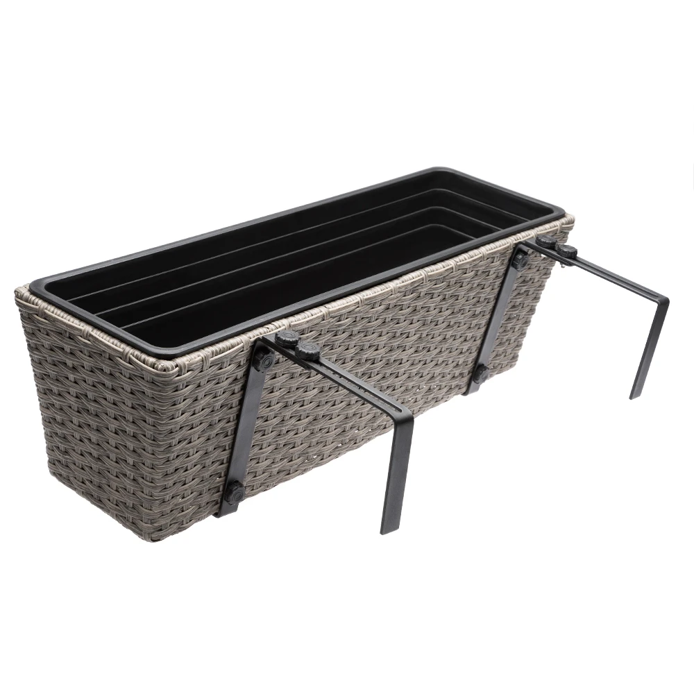 Polyrattan Blumenkasten 4er-Set Creme – Bild 5