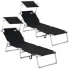 Sonnenliege Hawaii 2er-Set Anthrazit Alu 195x60x30cm