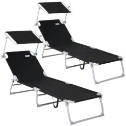 Sonnenliege Hawaii 2er-Set Anthrazit Alu 195x60x30cm