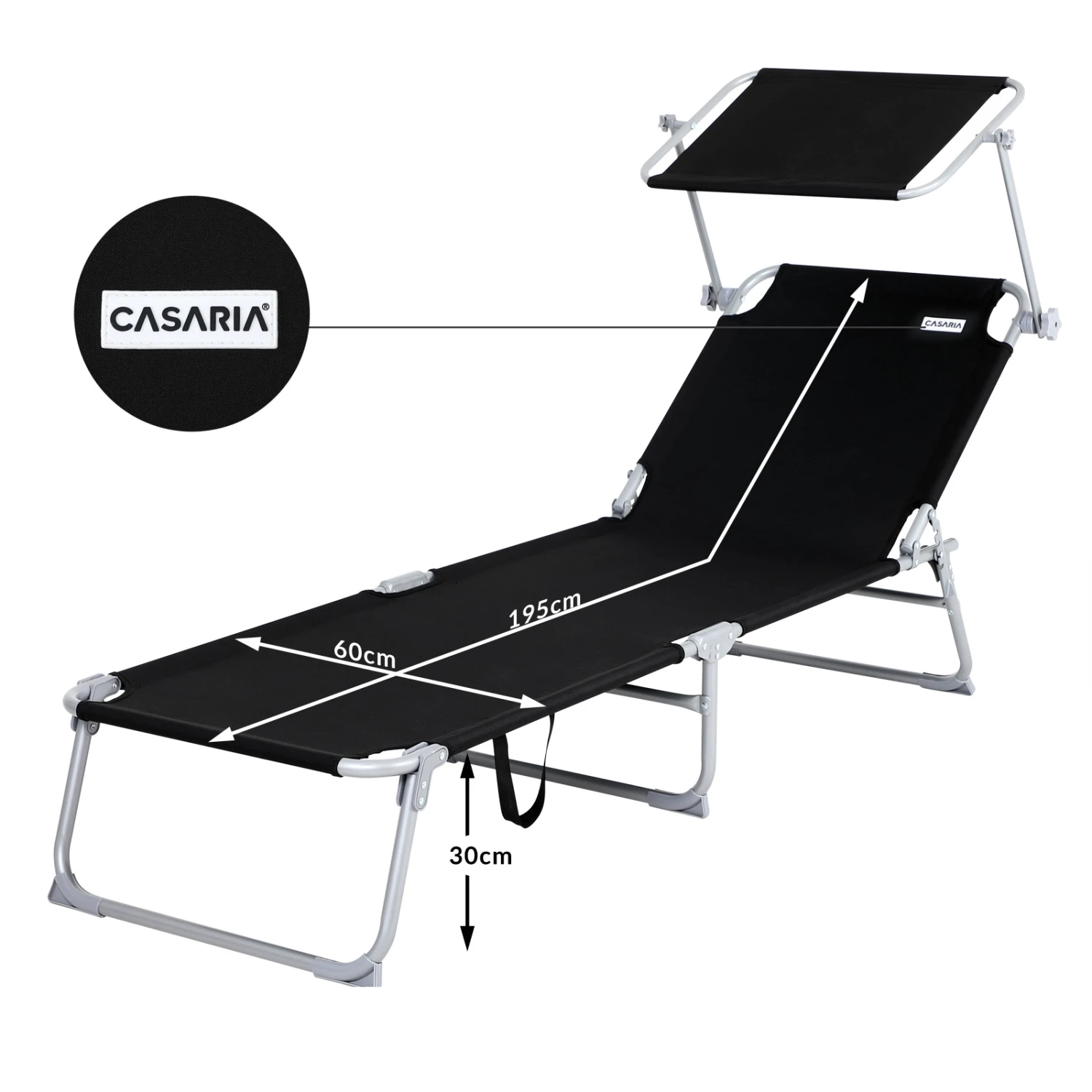 Sonnenliege Hawaii 2er-Set Anthrazit Alu 195x60x30cm â Bild 8