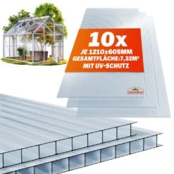 Hohlkammerstegplatten 10er-Set Transparent 6mm 7,32m²