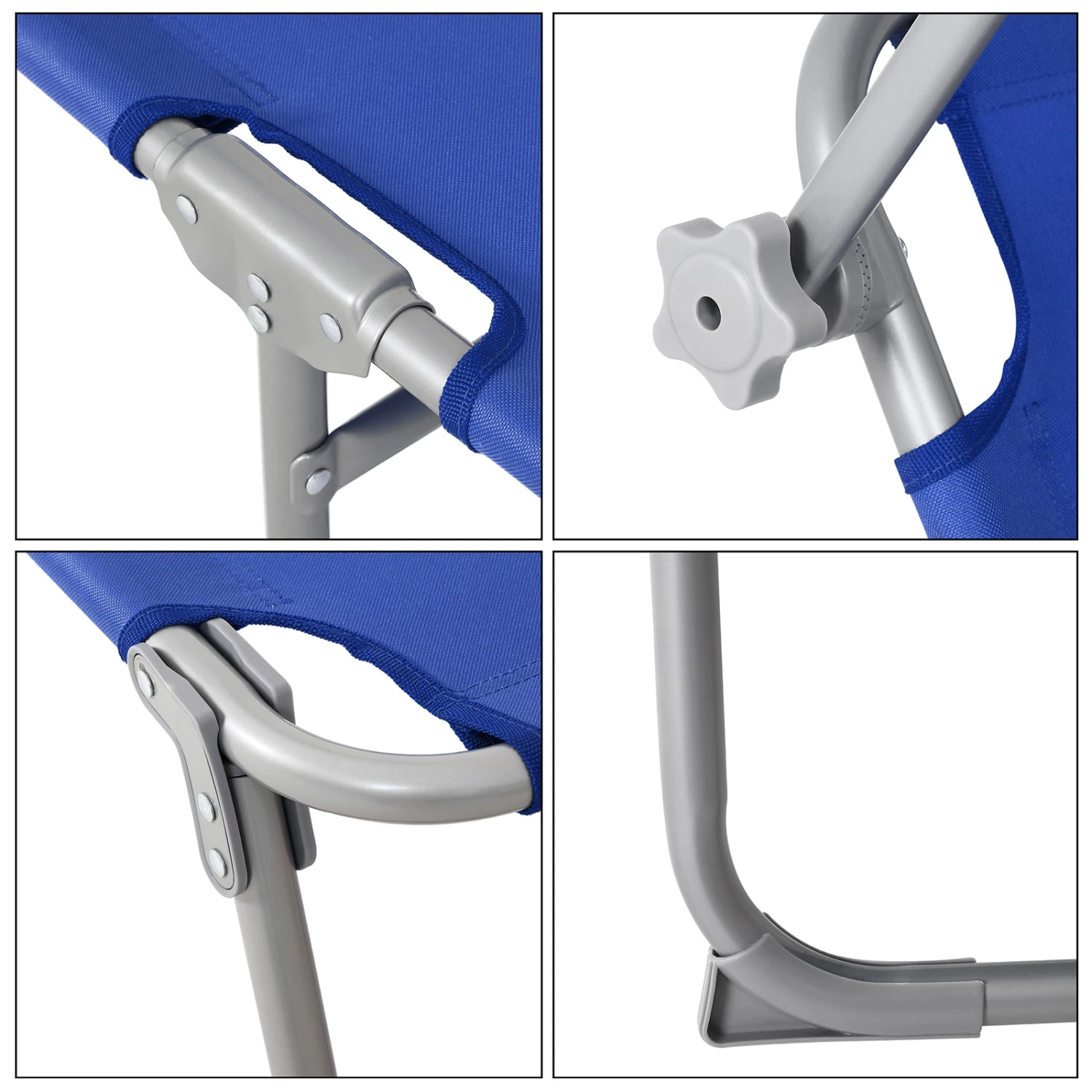 Sonnenliege Hawaii Blau Alu 195x60x30cm – Bild 8