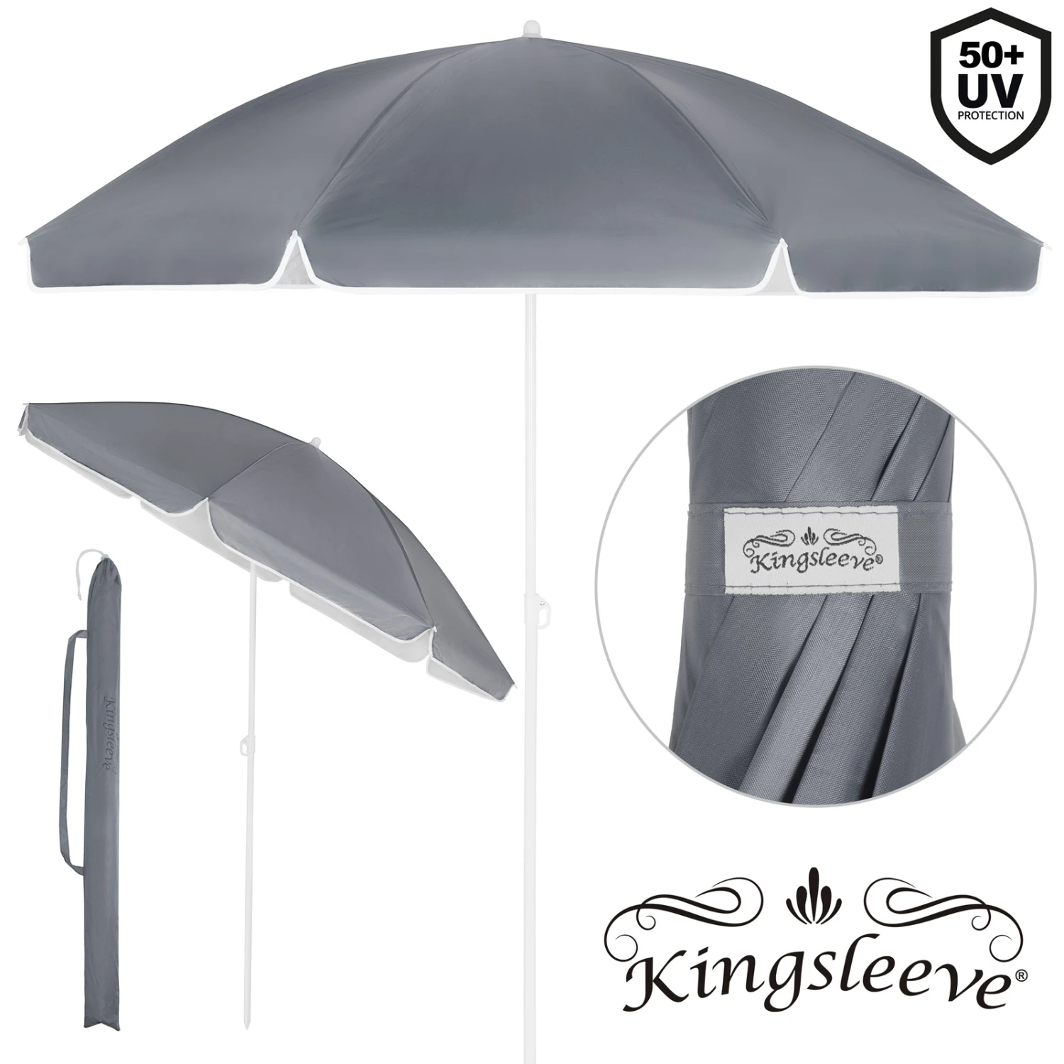 Sonnenschirm Crete Anthrazit 200cm Neigefunktion – Bild 4