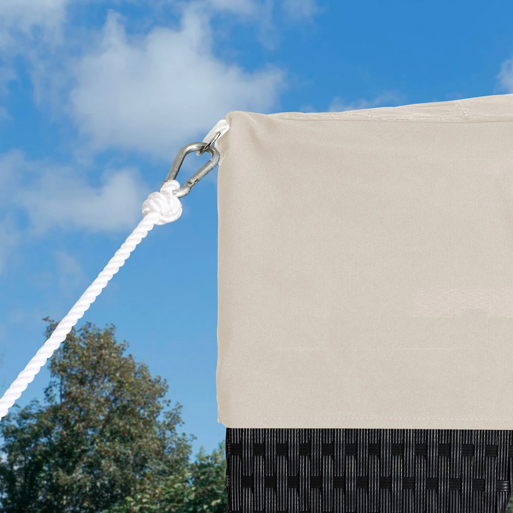 Polyrattan Pavillon Schwarz/Creme 3x3m â Bild 5