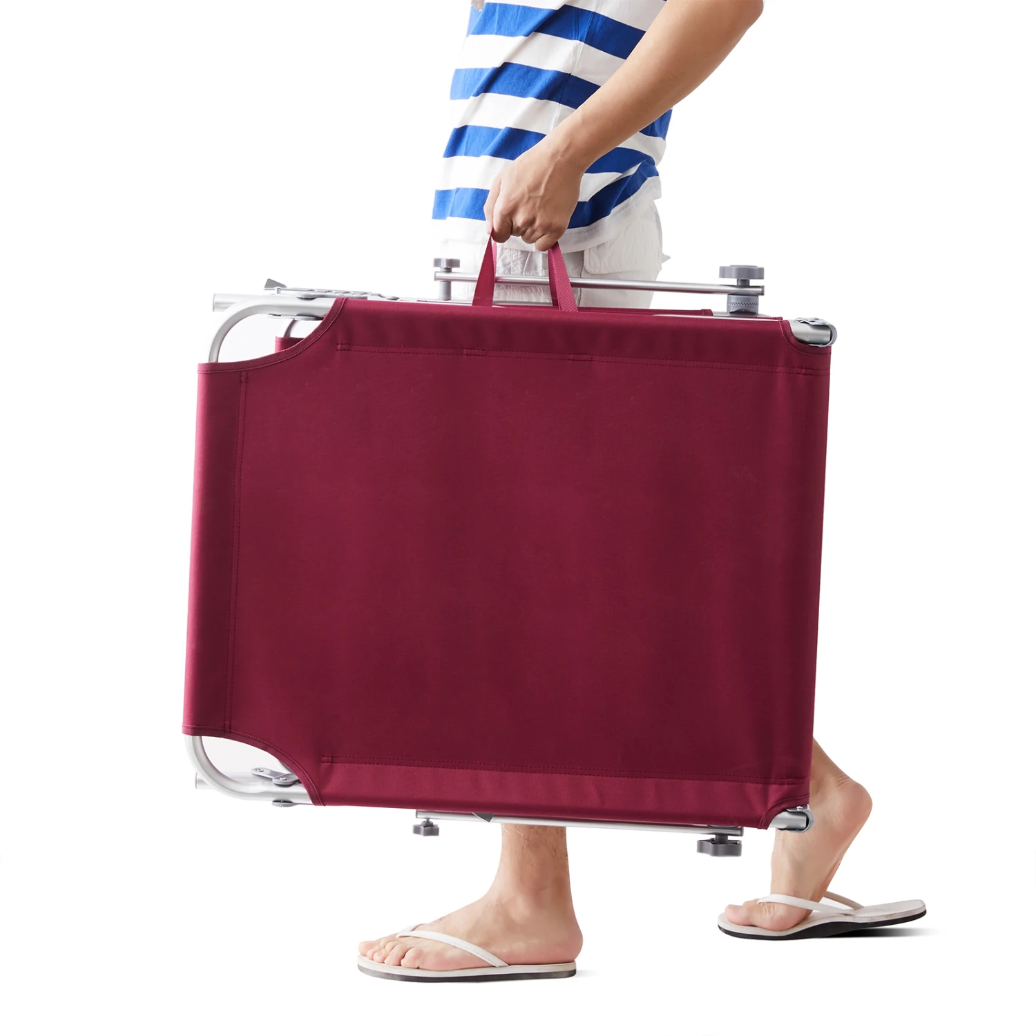 Sonnenliege Ibiza 2er-Set Rot Alu Mit Sonnendach – Bild 7