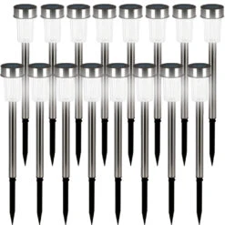LED Solarleuchte 16er-Set Edelstahl 36,5cm