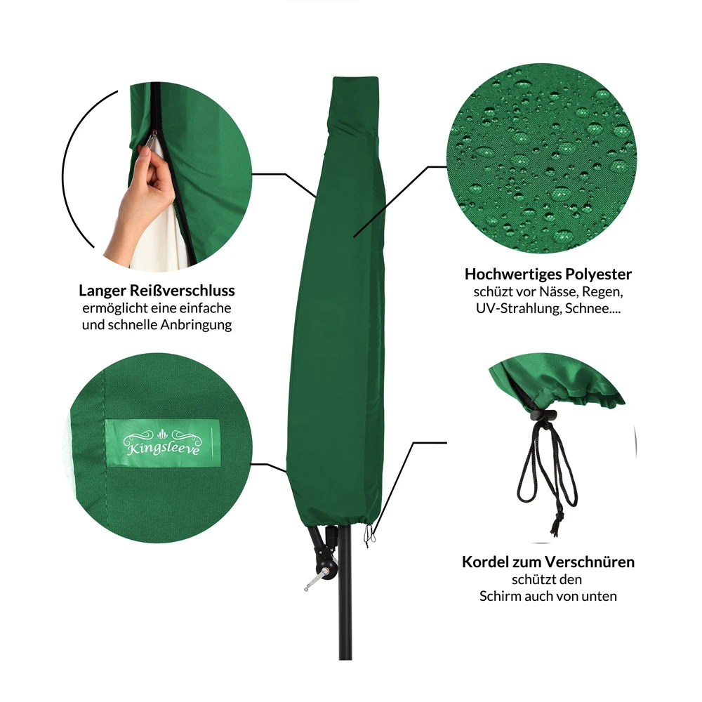Abdeckung Ampelschirm Sonnenschirm Grün 3,5m – Bild 8