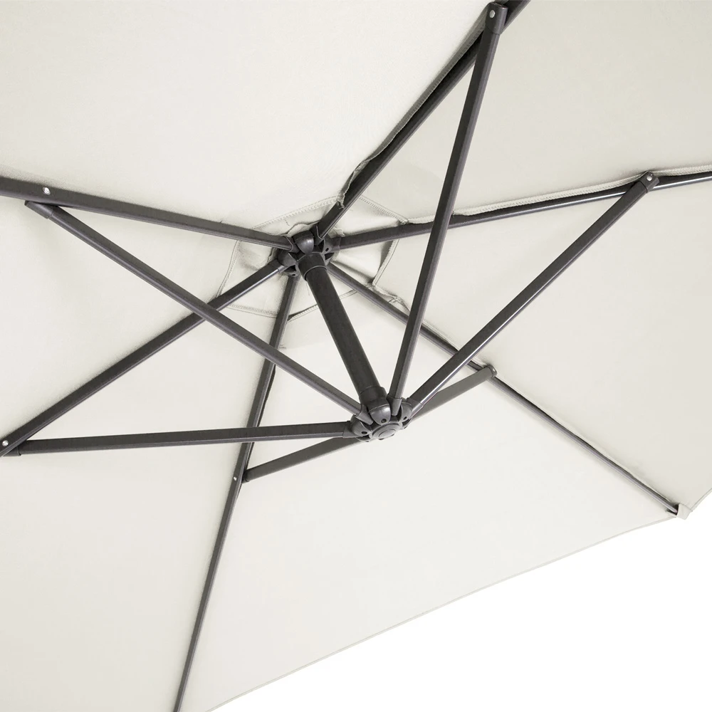 Ampelschirm Creme Alu Ø300cm Inkl. Abdeckung – Bild 2