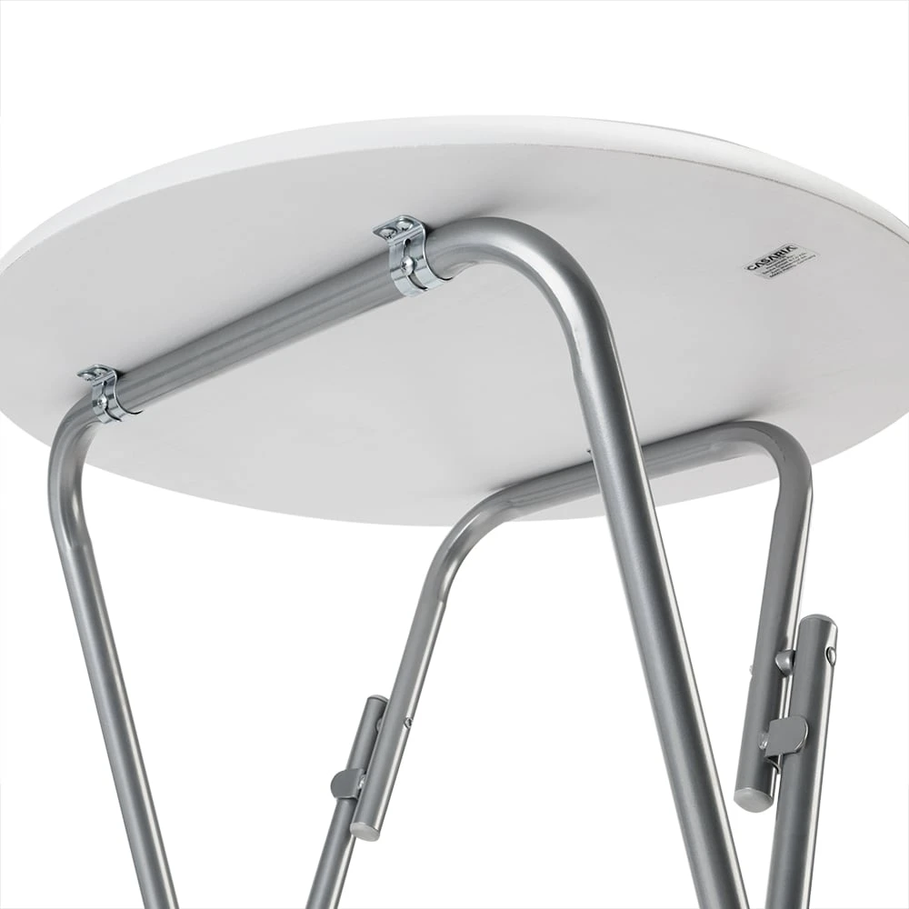 Stehtisch 2er-Set Weiß Holzdekor Ø60cm Klappbar – Bild 7