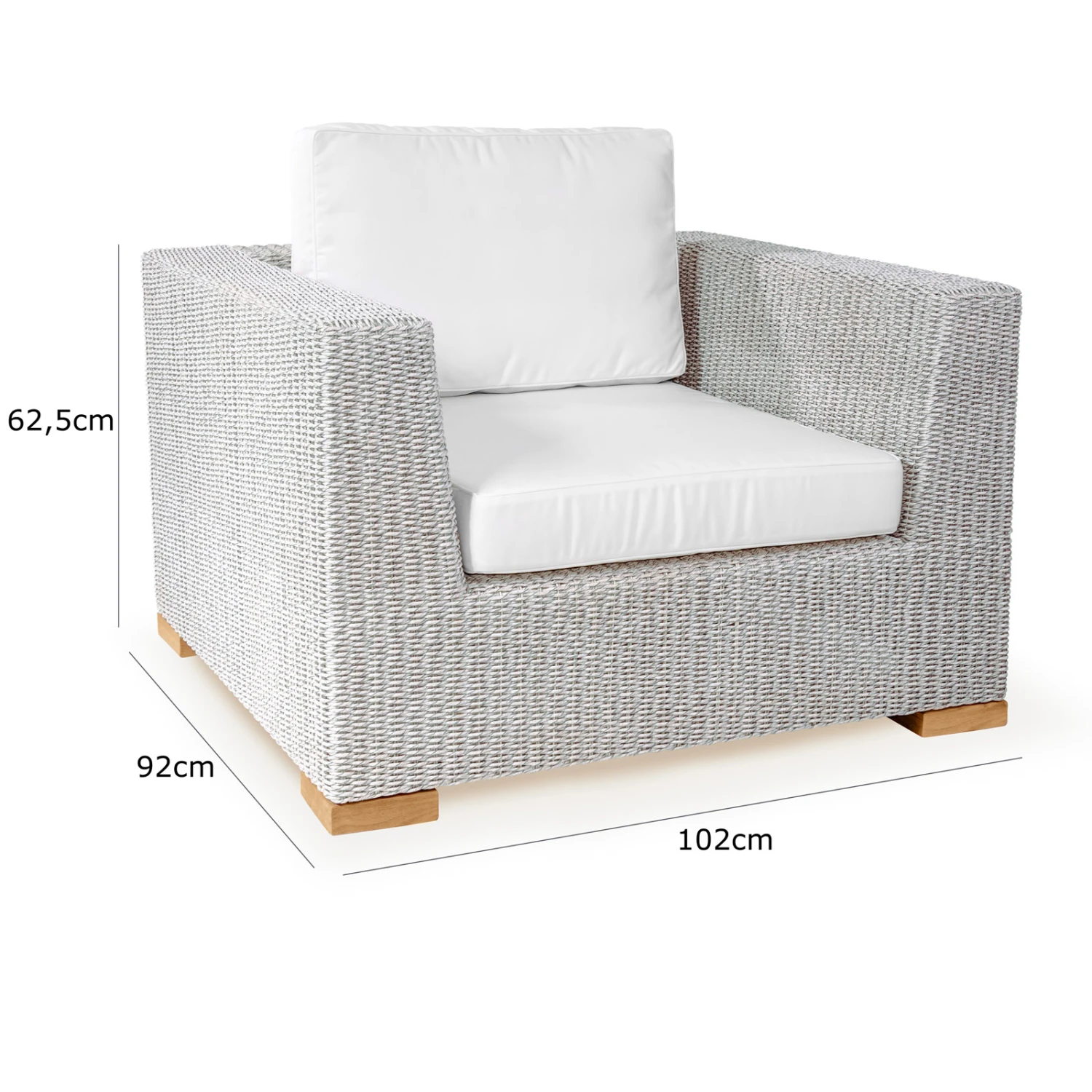 Polyrattan Sessel Havanna Weiß/Grau – Bild 2