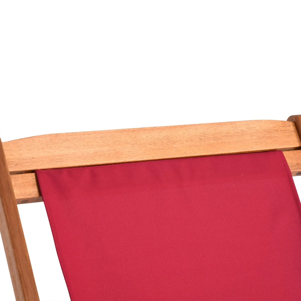 Sonnenliege Rot Akazienholz – Bild 4