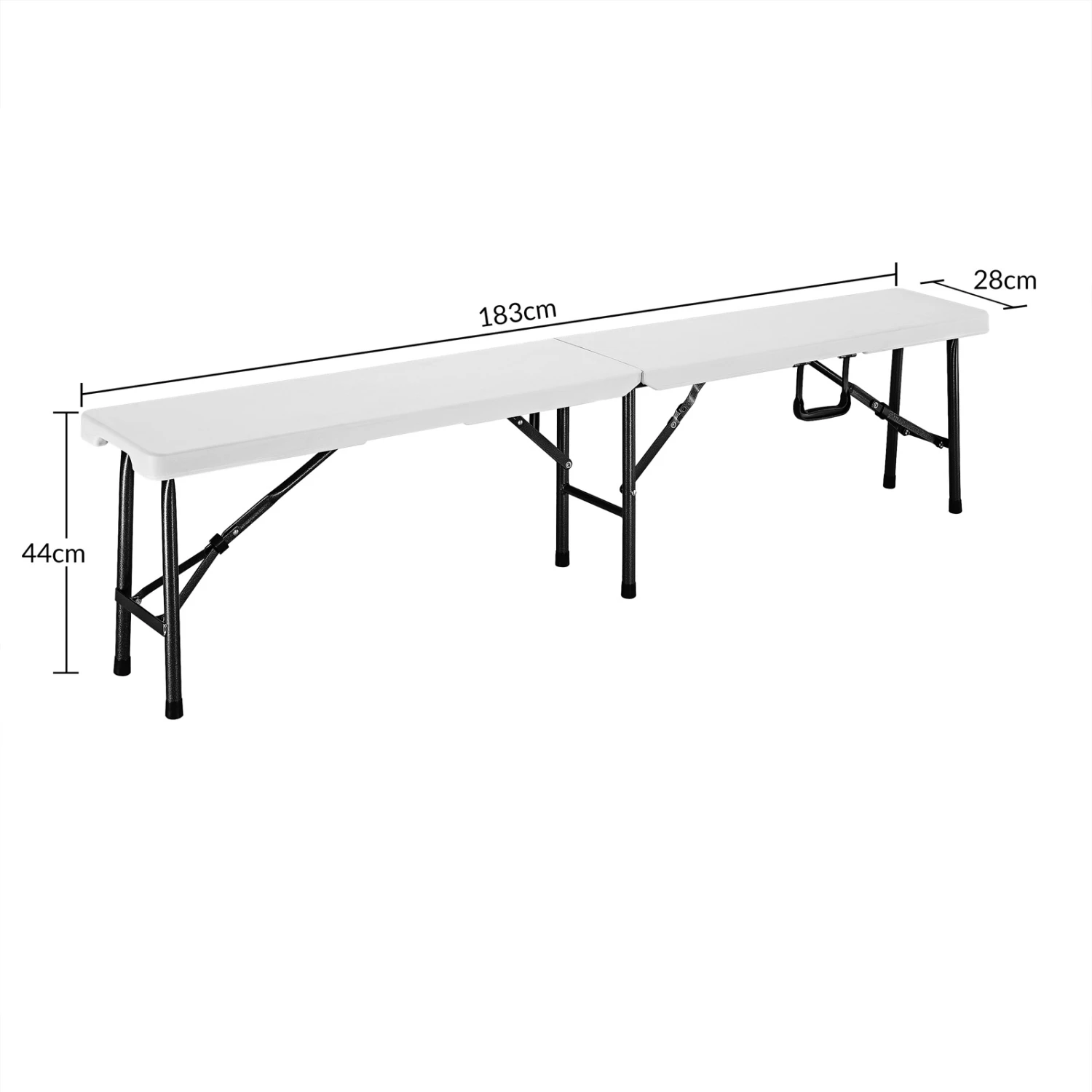 Bierbank 2er-Set Weiß Kunststoff 180cm – Bild 6