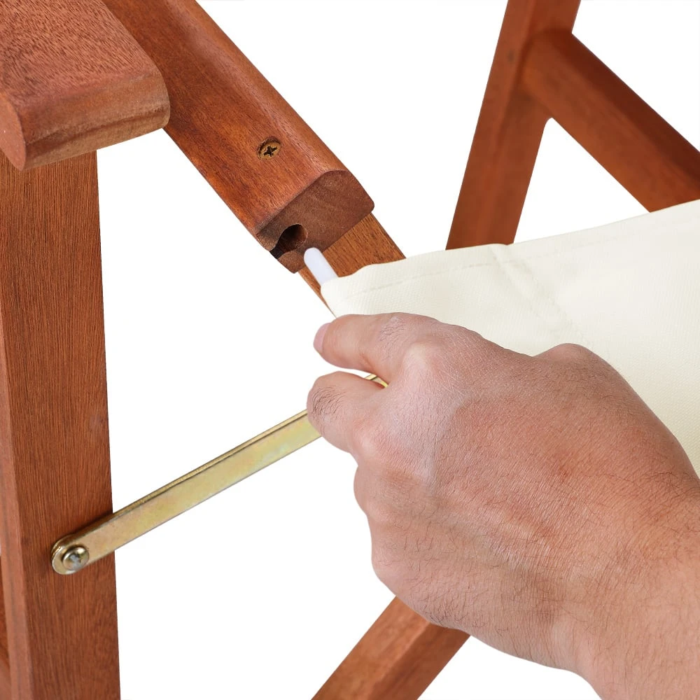 Regiestuhl Cannes Creme Eukalyptus FSC®-zertifiziert Gepolstert – Bild 9