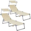 Sonnenliege Hawaii 2er-Set Beige Alu 195x60x30cm