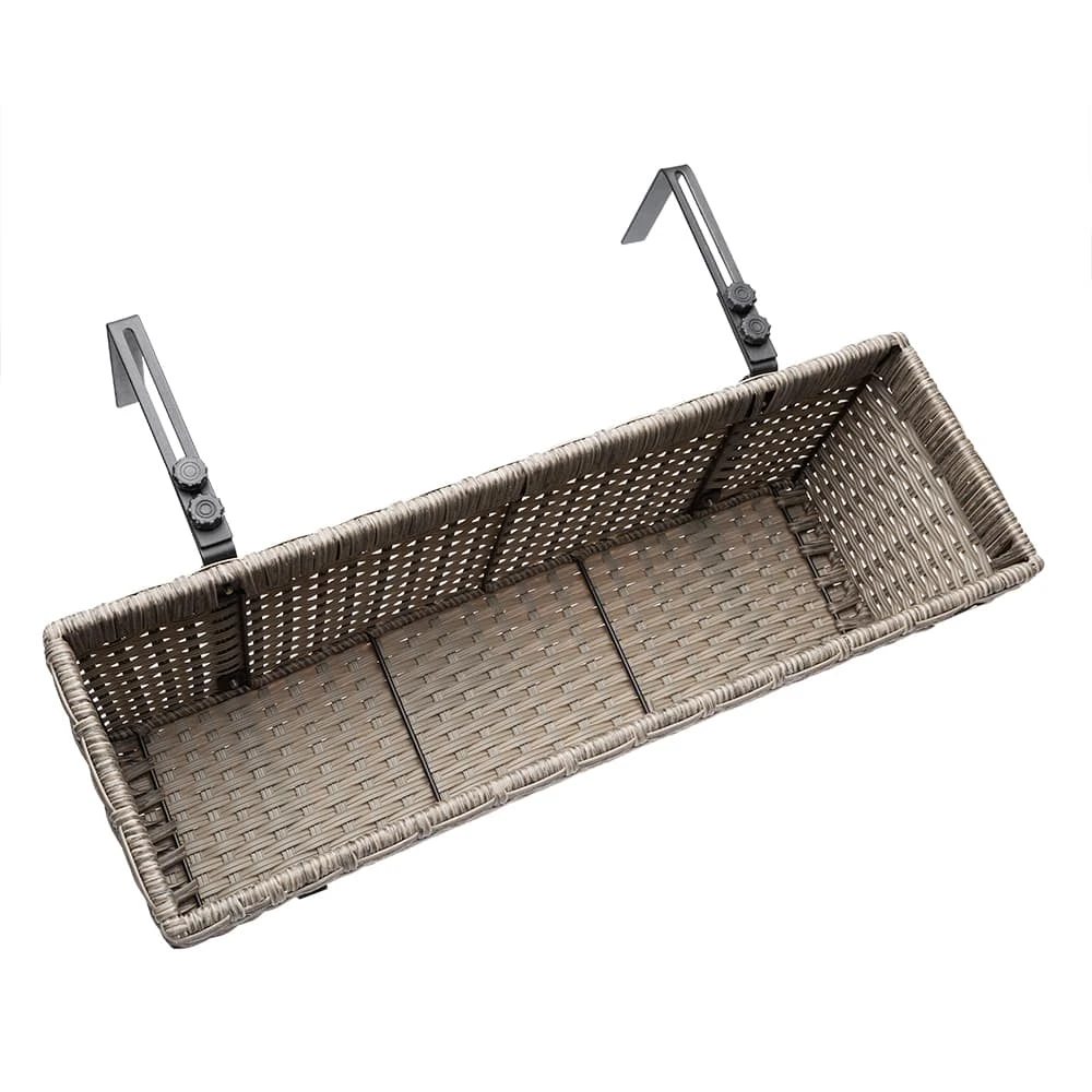 Polyrattan Blumenkasten 4er-Set Creme – Bild 8