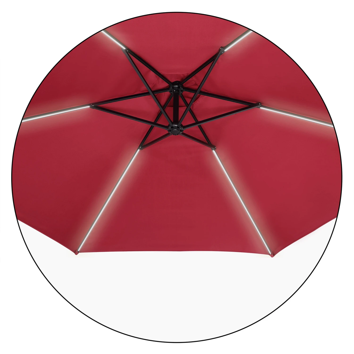 LED Solar Ampelschirm Mali Rot Ø330cm – Bild 13