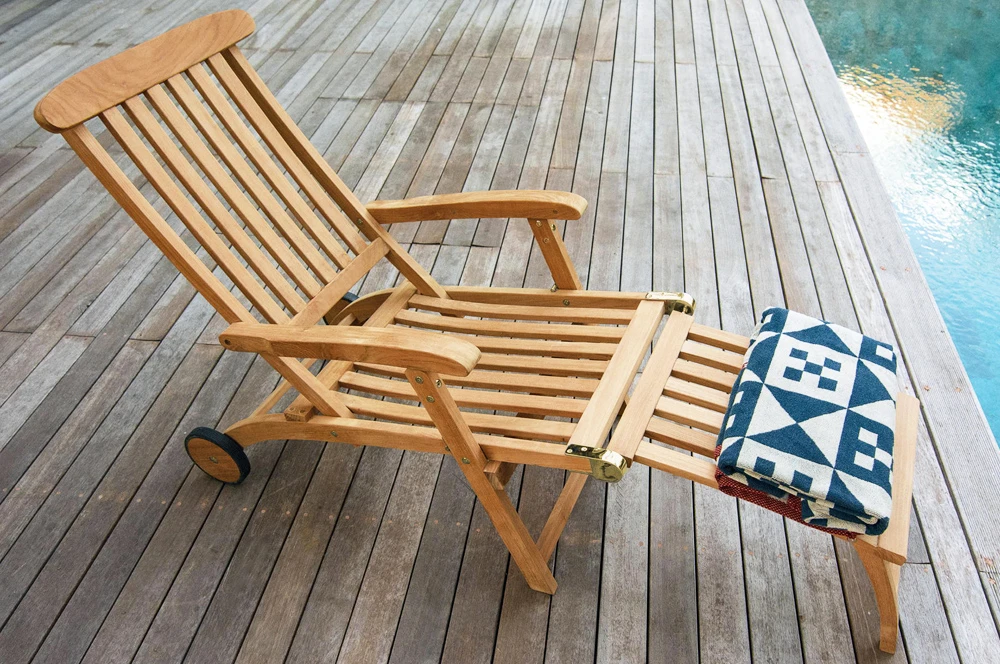 Sonnenliege Sunrise Teakholz 150x56x77/95cm – Bild 4