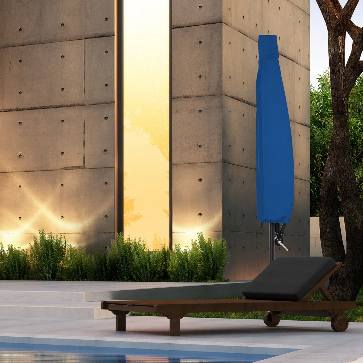 Ampelschirm Blau Alu Ø330cm Inkl. Sonnenschirmhülle – Bild 7