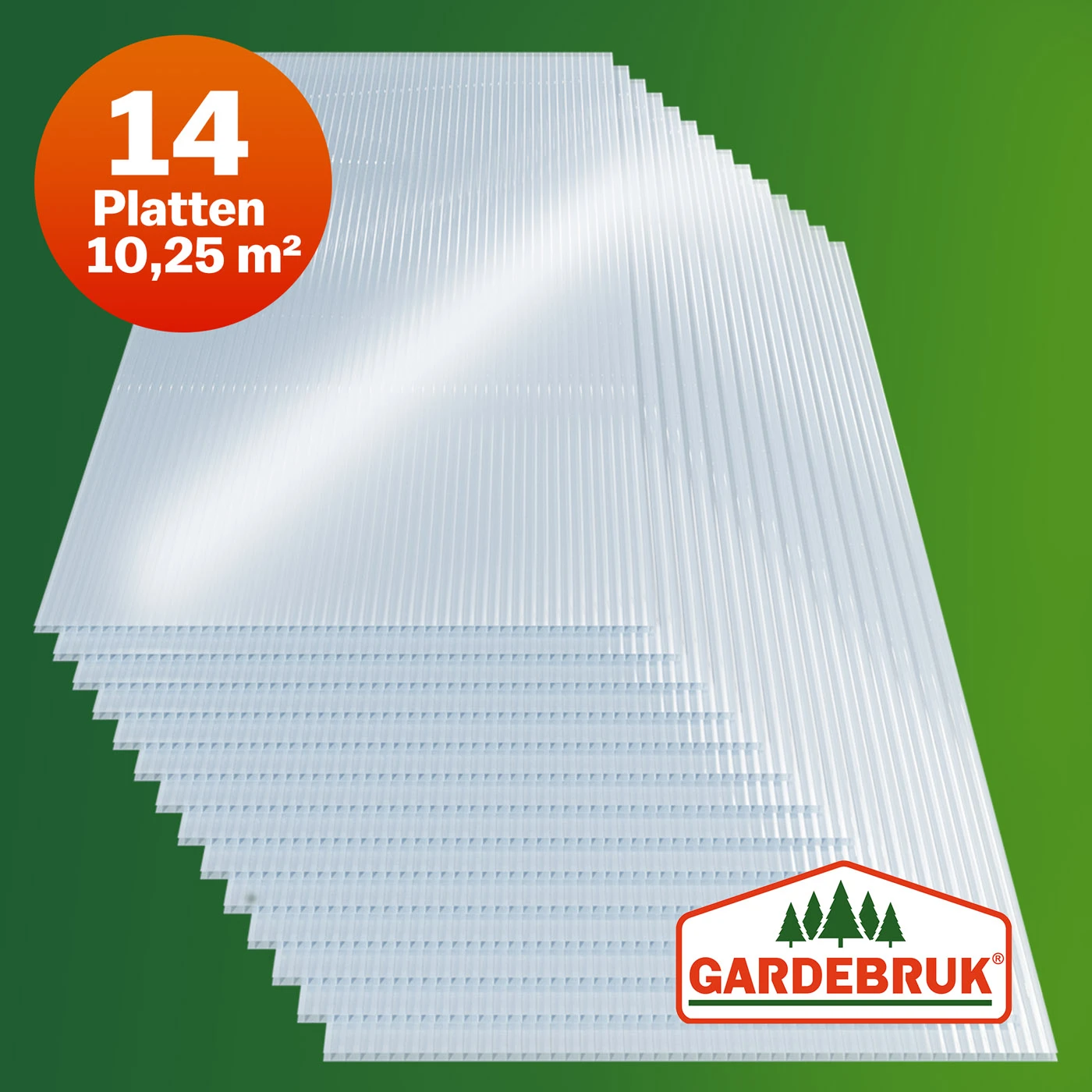 Hohlkammerstegplatten 14er-Set Transparent 10,25m² – Bild 13