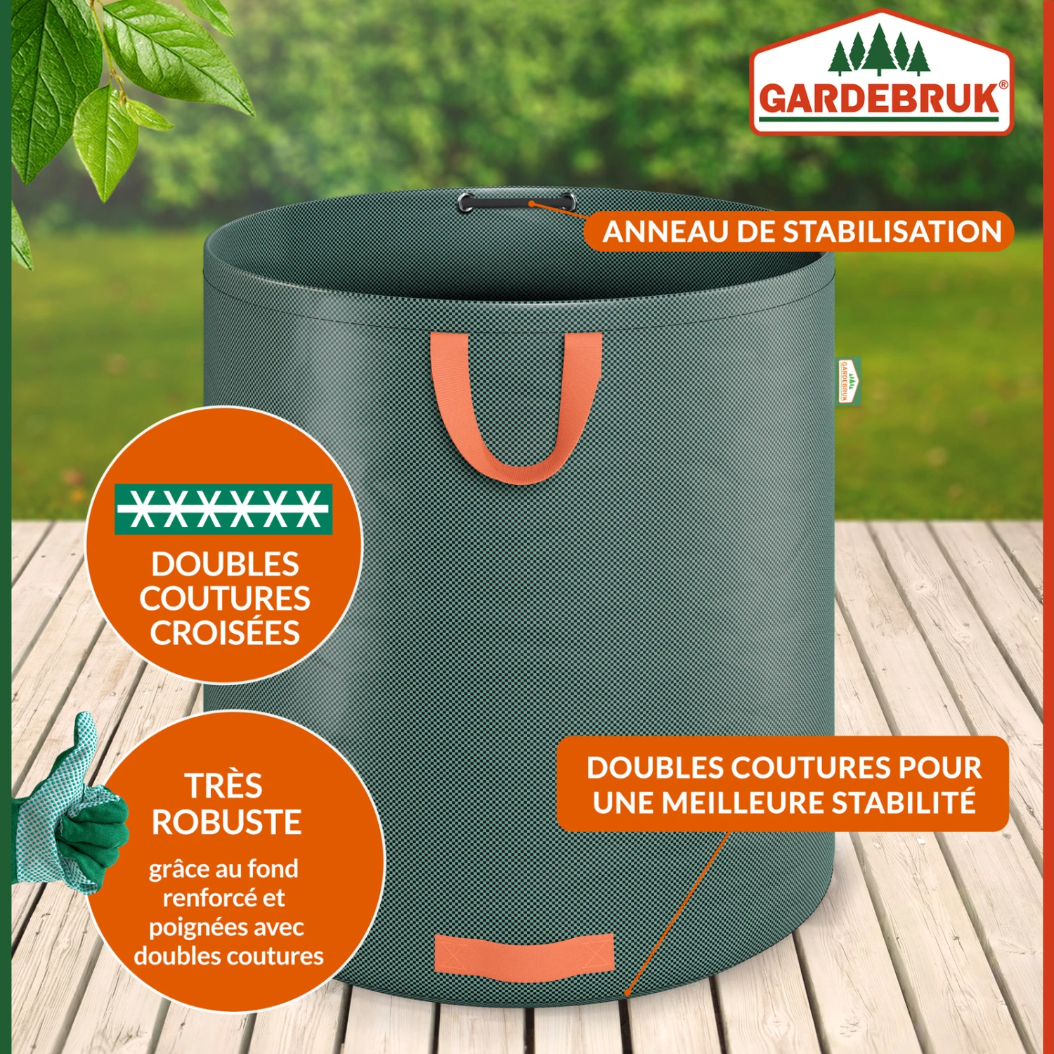 Gartenabfallsack 2er-Set Grün Je 500 Liter – Bild 5