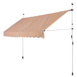 Klemmmarkise Orange/Schwarz/Weiß 250cm