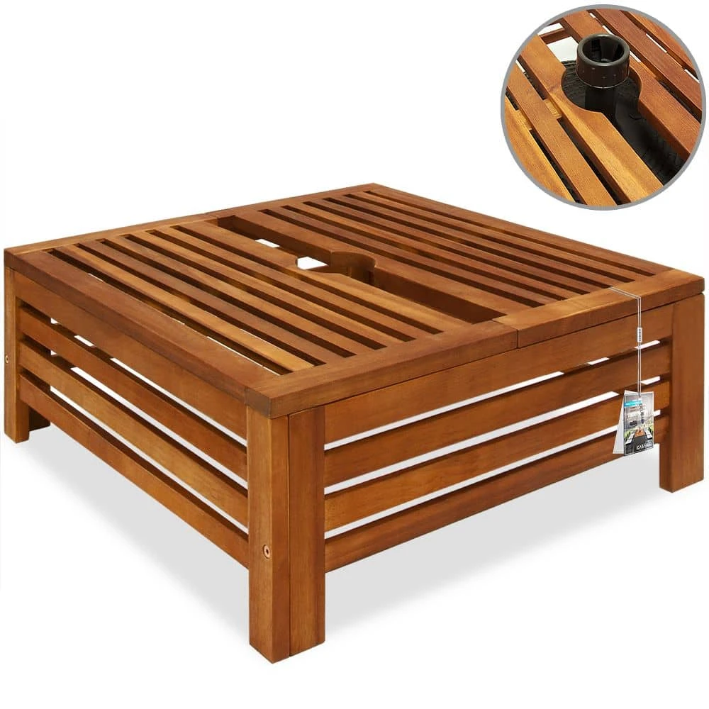 Schirmständer Abdeckung Akazienholz 62x62x26cm – Bild 6
