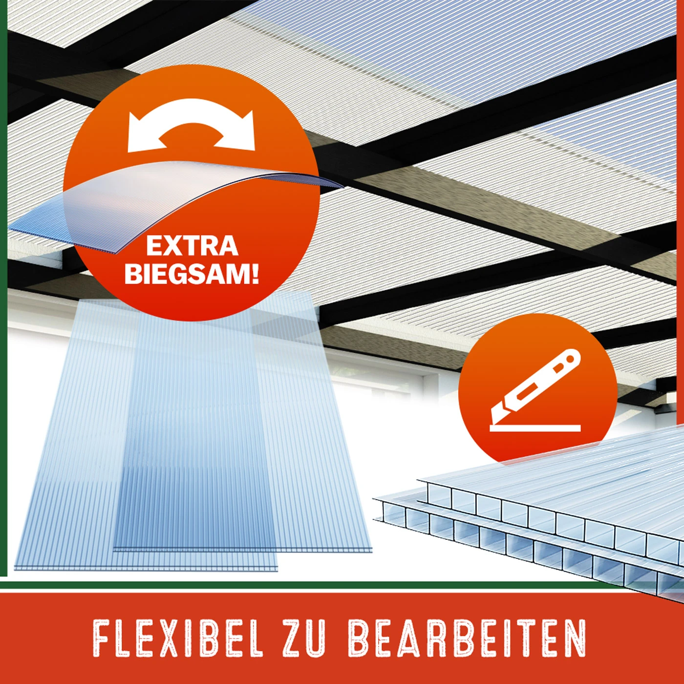 Hohlkammerstegplatten 14er-Set Transparent 10,25m² – Bild 17