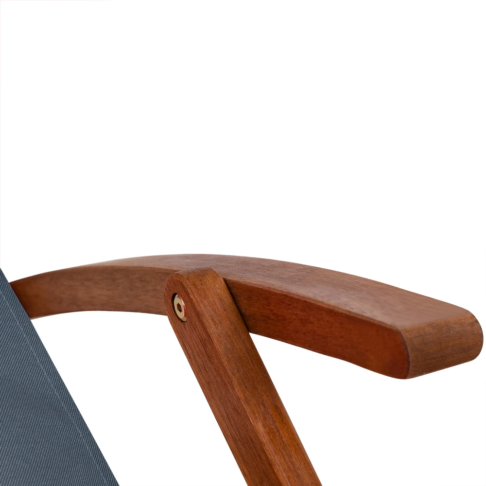 Sonnenliege Anthrazit Akazienholz 94x60x94cm â Bild 8