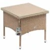 Polyrattan Beistelltisch Grau-Beige 50x50x45cm