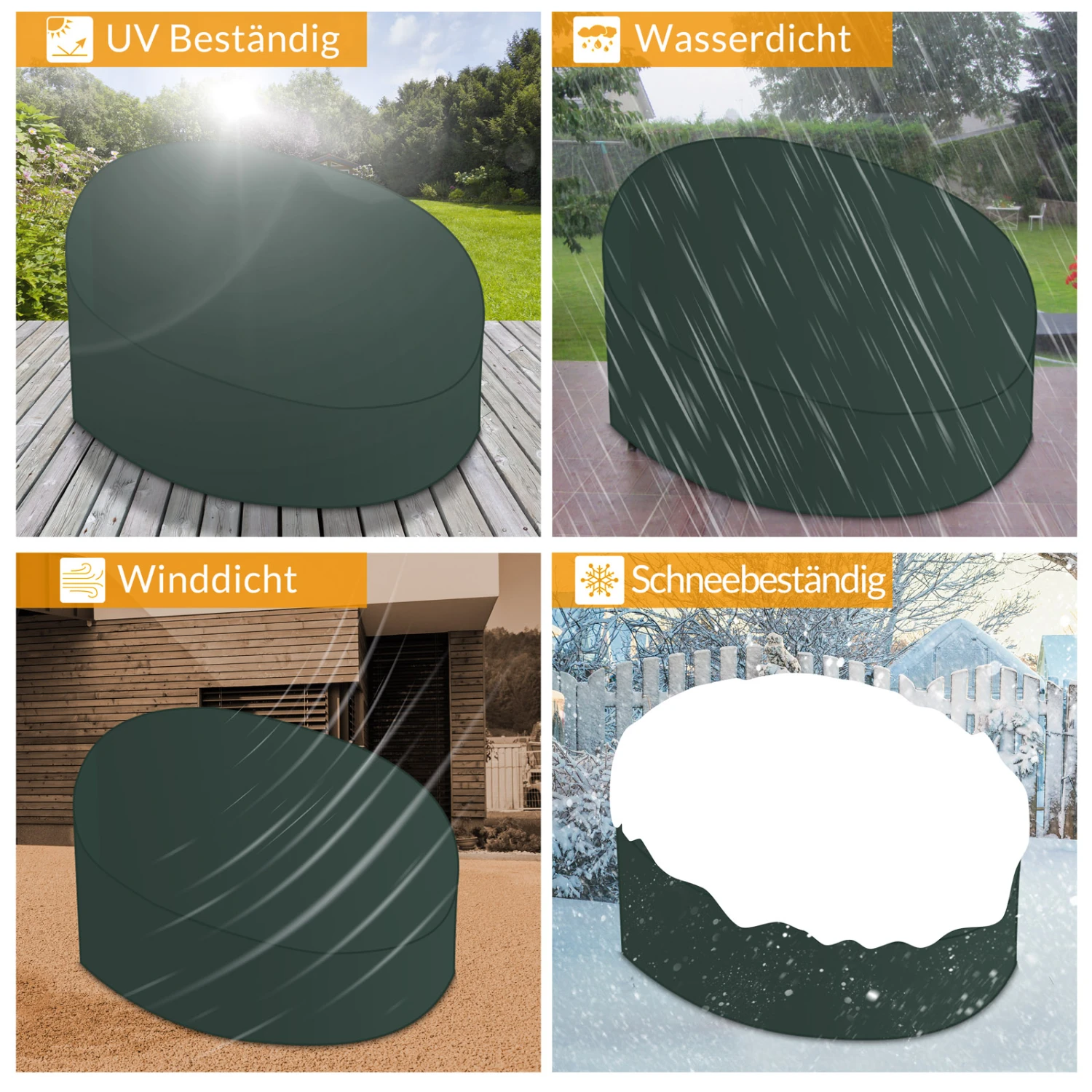 Abdeckung Sonneninsel Grün 230x180x90/50cm – Bild 7