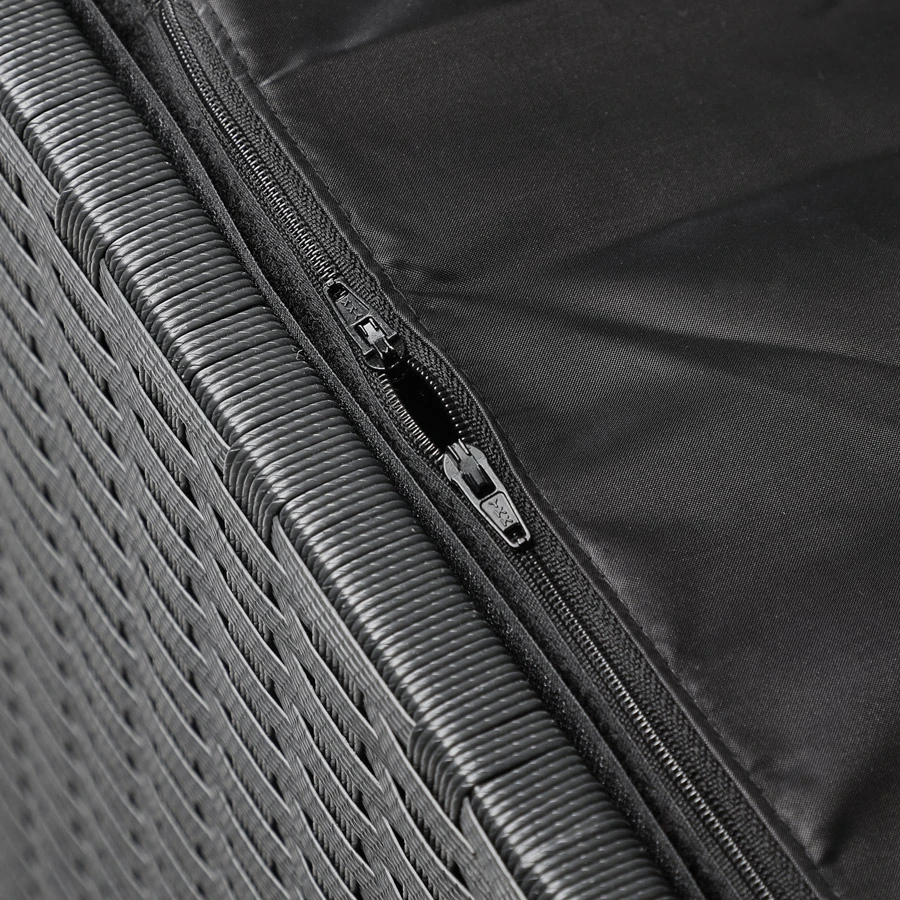 Polyrattan-Auflagenbox Schwarz 150x77x73cm Mit Rollen – Bild 6