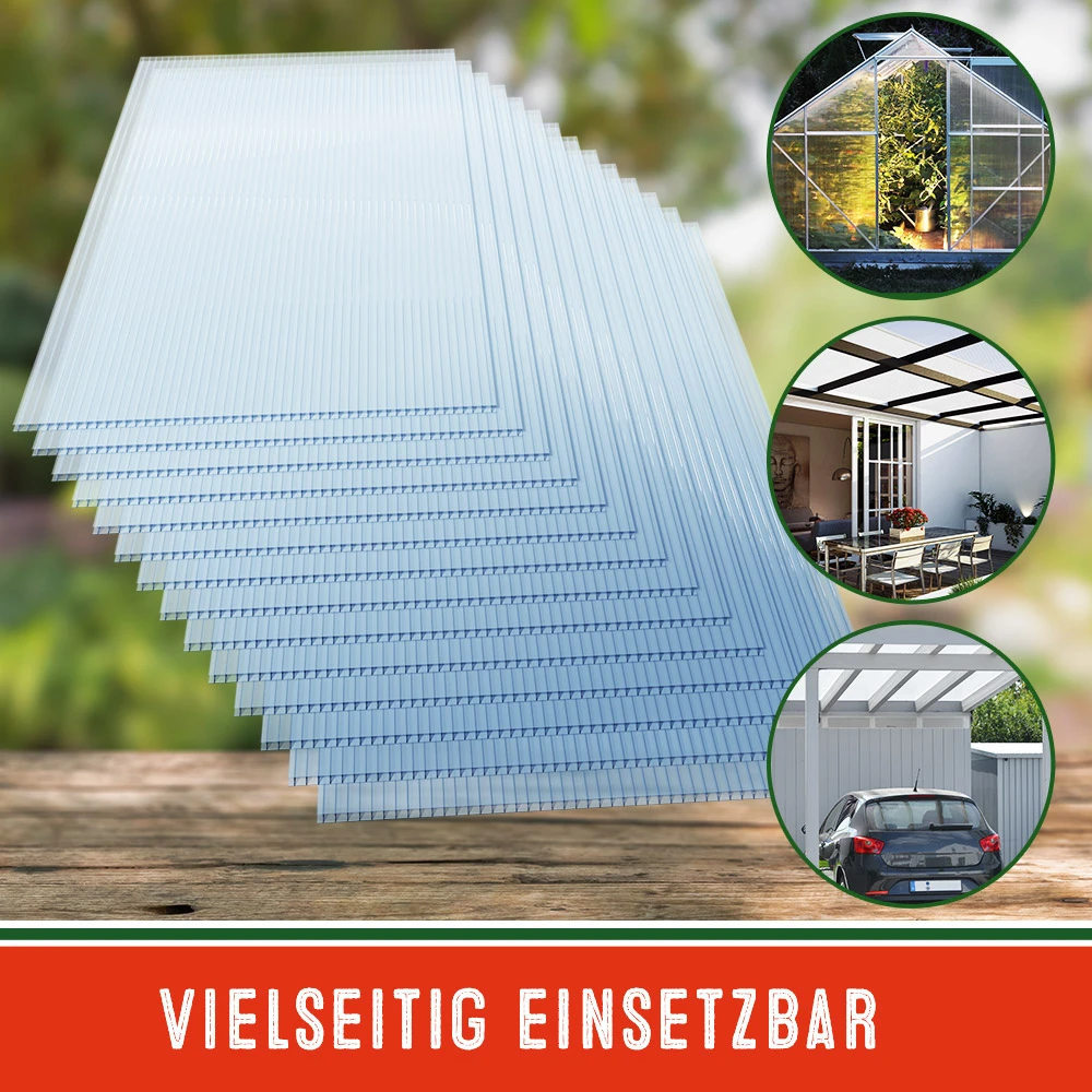 Hohlkammerstegplatten 14er-Set & Gewächshausklammern 50er-Set – Bild 5