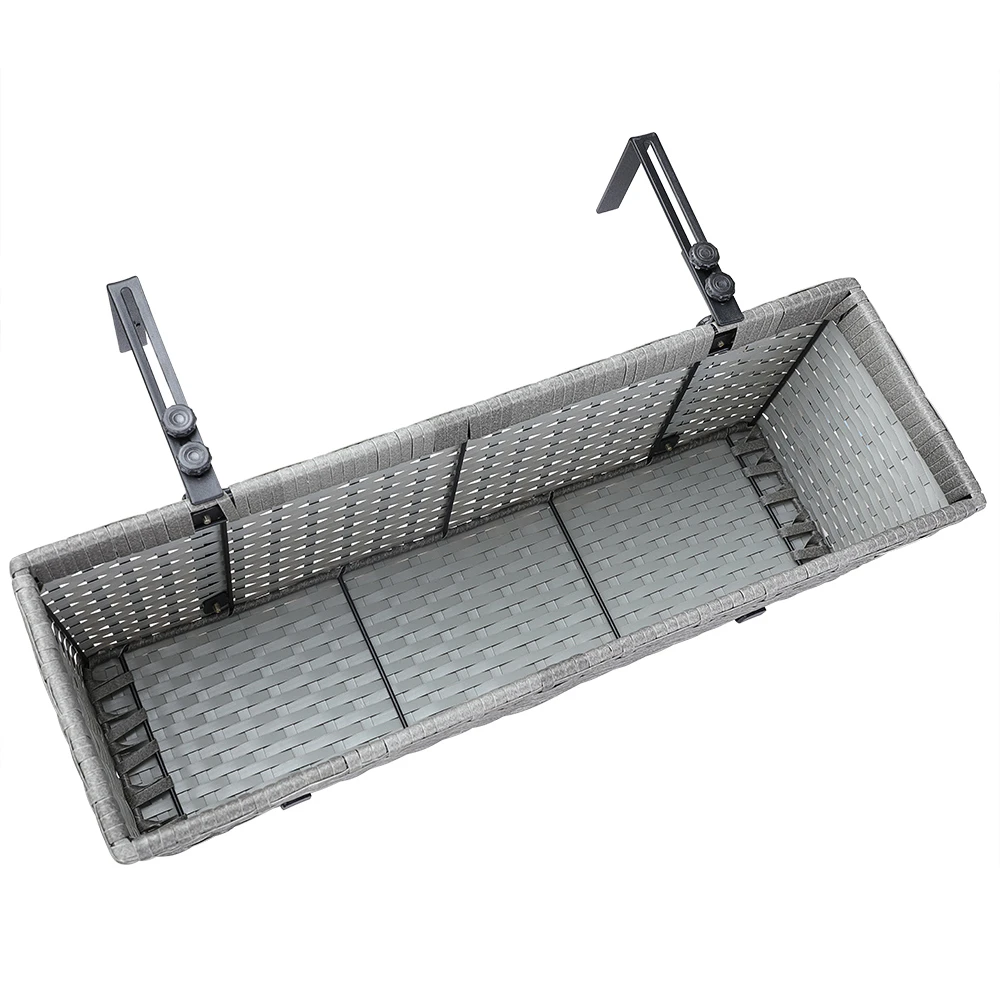 Polyrattan Blumenkasten 4er-Set Grau – Bild 7