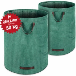 Gartenabfallsack 2er-Set GrĂĽn Je 280 Liter